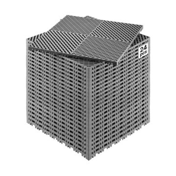 Mata drenażowa PP w kolorze szarym, 15,7x15,7 cm, 24 szt.