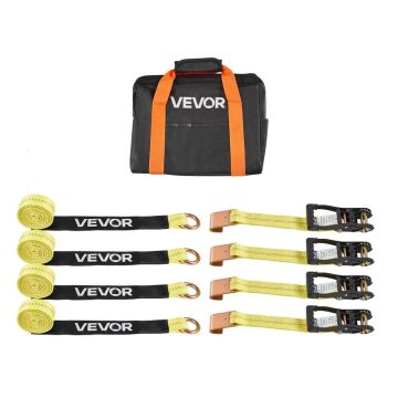Wheel tie-down straps set with tires, 4540 kg breaking strength