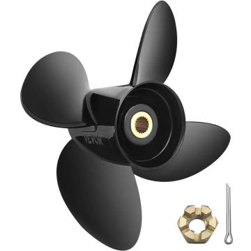 Outboard aluminum boat propeller 14¼"x19", right, 4 blades, OEM 3587522