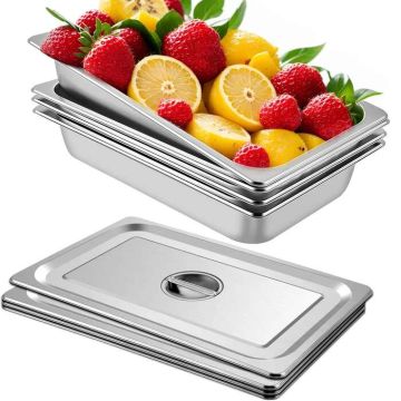 4 garnki do gotowania na parze ze stali nierdzewnej, 13 l, 20,9 x 12,8 x 3,9 cala