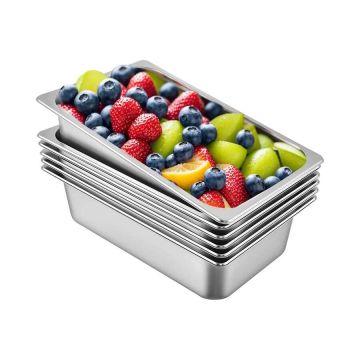 Set of 6 stainless steel steaming pans, 20.5 L