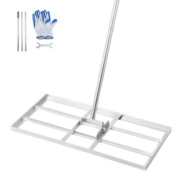 Lawn leveling rake, carbon steel, 83.9 in. handle, adjustable height