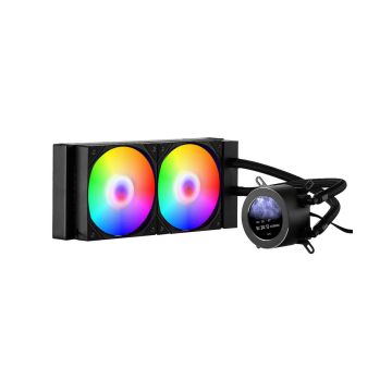 System chłodzenia cieczą CPU, 120 mm, czarny, z LCD i ARGB, intel/amd