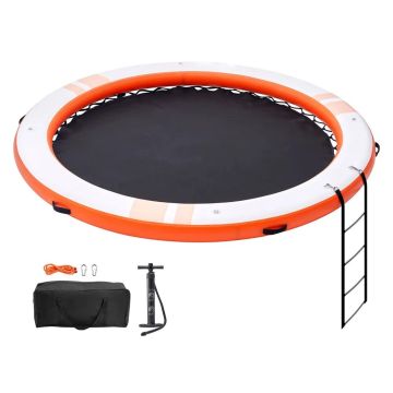 Nadmuchiwany pomost pływający 8 stóp z siatką trampoliny 5 stóp i drabinką