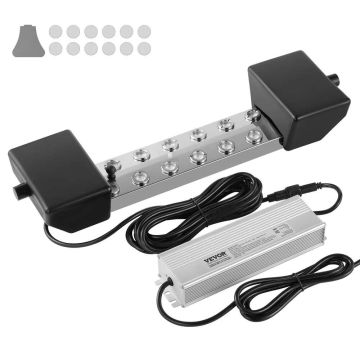 Ultrasonic fog generator with 12 heads, 9000 ml/h, 300 W IP67 power supply, for pond and garden