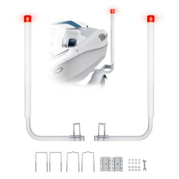 Boat trailer guide, 1524 mm, steel with LED, PVC pipes, 2 pcs.