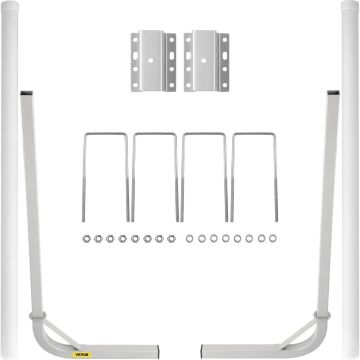 Boat trailer rails, 60 inches, steel with PVC covers, 2 pcs.