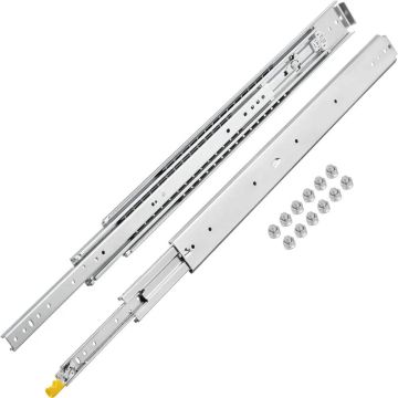 Heavy-duty lockable drawer slides, 152.4 cm, 227 kg, full extension, ball bearings