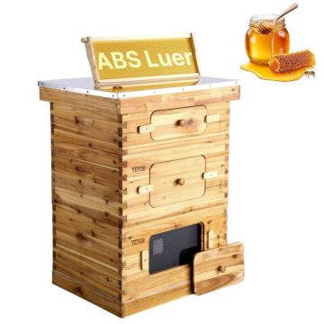 Bee hive set 30 frames, langstroth, fir wood, 2 deep + 1 medium box, acrylic windows