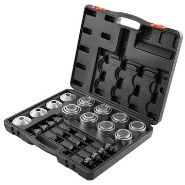 36-piece steel bushing pulling and pressing tool set with case