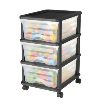 Wózek plastikowy z 3 szufladami i kółkami do przechowywania rzeczy