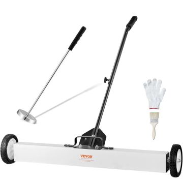36-inch magnetic broom with wheels and telescopic handle