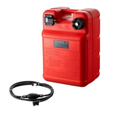 Portable marine tank, 24 L, red, with hose and gauge