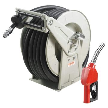 Fuel hose reel 25.4 mm x 15.24 m, NBR rubber, carbon steel, 20.68 bar