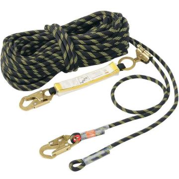 Vertical rescue rope 150 feet, 30KN, outdoor climbing rope black yellow