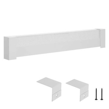 Osłona grzejnika przypodłogowego, seria podstawowa, 1211 mm, stal, kolor biały