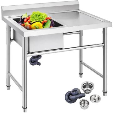 Handmade Stainless Steel Kitchen Sink, 16 x 15.5 x 10 inches, 1 compartment, non-magnetic