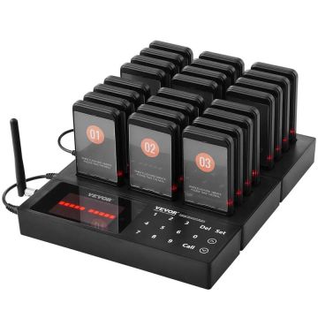 Bezprzewodowy system przywoławczy do restauracji, zasięg 400 m, wibracje, dźwięk