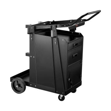 Welding trolley with 2 drawers, lockable cabinet, 360° castors