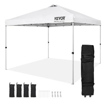 Namiot eventowy typu pop-up 305x305 cm z torbą transportową, biały