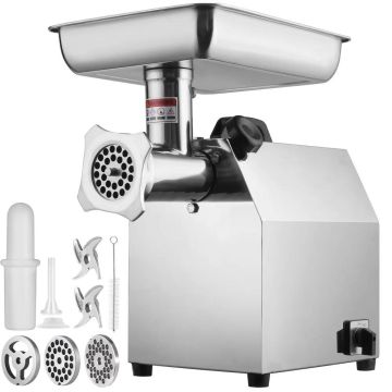 Electric meat grinder, 650 W, 3.8 kg/min., 304 stainless steel, industrial, with accessories