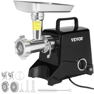 Electric industrial meat grinder, 190.5 kg/h, 575 W, 2 knives, 3 plates