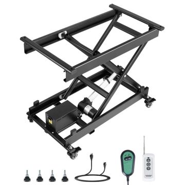 Stół podnośny nożycowy elektryczny, 150 kg, 20-72 cm, czarny