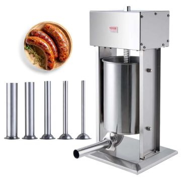 Electric sausage stuffer, 12 L, 200 W, 304 stainless steel, 5 tubes