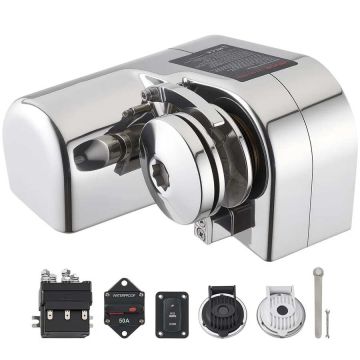 Pozioma wyciągarka wędkarska 12 V 600 W, stal nierdzewna 316, 260 kg, system kotwiczenia
