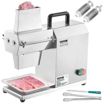 Electric 450 W stainless steel meat tenderizer with tongs and brush