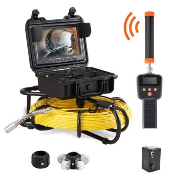 Kamera do inspekcji rur kanalizacyjnych z sondą 512 Hz, 9 cali, wyświetlacz 720p, 300 stóp.