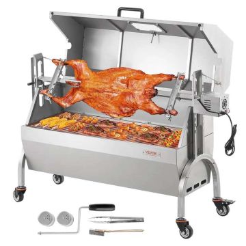 BBQ spit, 52 W, for chicken, pork, lamb