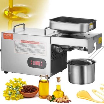 Electric oil press, 850W, stainless steel, adjustable temperature, for peanuts and sesame