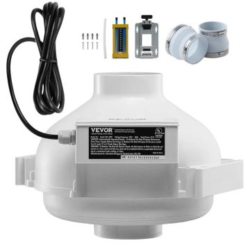 Radon Fan Installation Kit 4-4.5 Inch, Quiet, 190 CFM, Waterproof