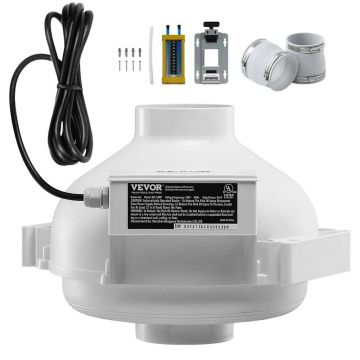 Radon Fan Installation Kit 4-3.5 Inch, Quiet 260 CFM, Waterproof