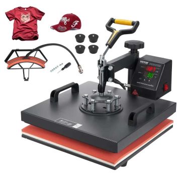Heat press machine 15x15 cm 2IN1 clamshell with Teflon coating