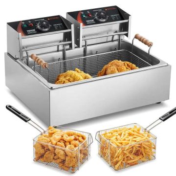 Electric Commercial Deep Fryer, Stainless Steel, 18 qt, Silver