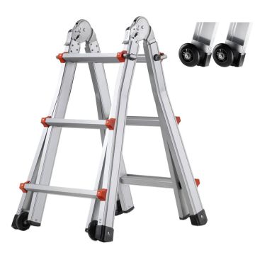 Telescopic aluminum ladder 9.5 feet, A-frame, foldable, multi-purpose