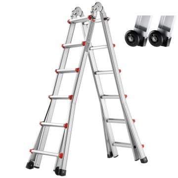 Telescopic Aluminum A-Type Ladder 20.5 Feet, Foldable, Portable, 330 Pound Load