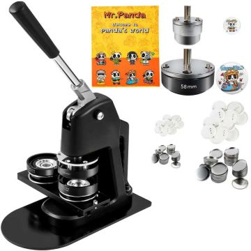 Button making machine with punching kit and 500-piece button set