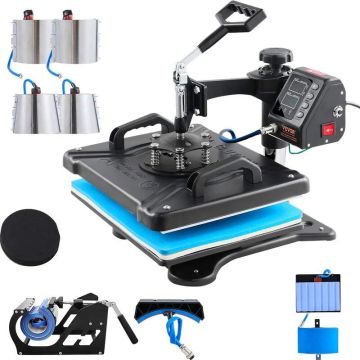 Heat press 30.5x38.1 cm, 1000 W, 10 in 1, black, for sublimation