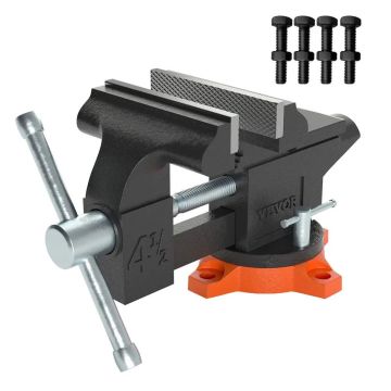 Workbench cast iron vise 114 mm jaw, 240° rotating base