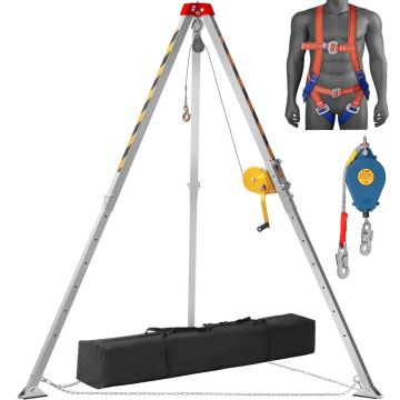 Zestaw statywu ratowniczego do pracy w przestrzeniach zamkniętych z wyciągarką 544 kg, nogi 2,13 m, lina 30 m