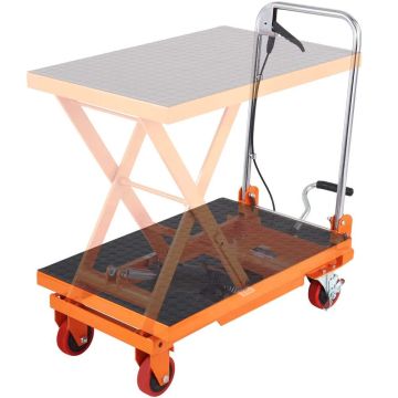 Wózek podnośnika nożycowego hydrauliczny ręczny, 150 kg, 75 cm, z kółkami