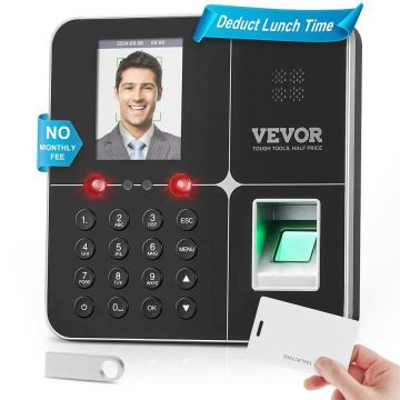 Biometric time clock for employee attendance with facial recognition, fingerprint and RFID