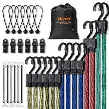 Zestaw 32 linek bungee z hakami typu J ze stali A3, 17 mm
