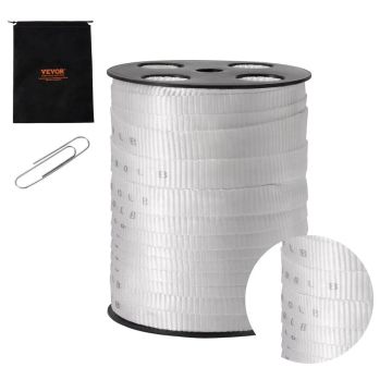 Polyester tensioning tape, 3/4 inch x 265 feet, white, 2500 lb load