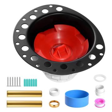 PVC freestanding bathtub drain kit with brass pipes