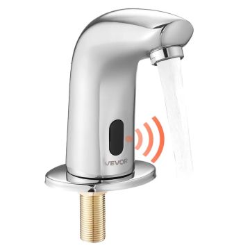 Touchless bathroom sink faucet with motion sensor, chrome