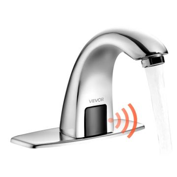 Touchless bathroom sink faucet with motion sensor, chrome